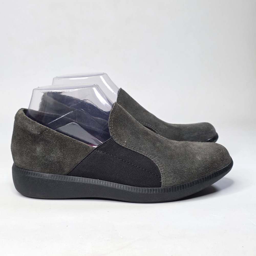 Munro Clay Women's Shoes Size 6.5 Gray Black Slip On Shoes Arch Support Sneakers